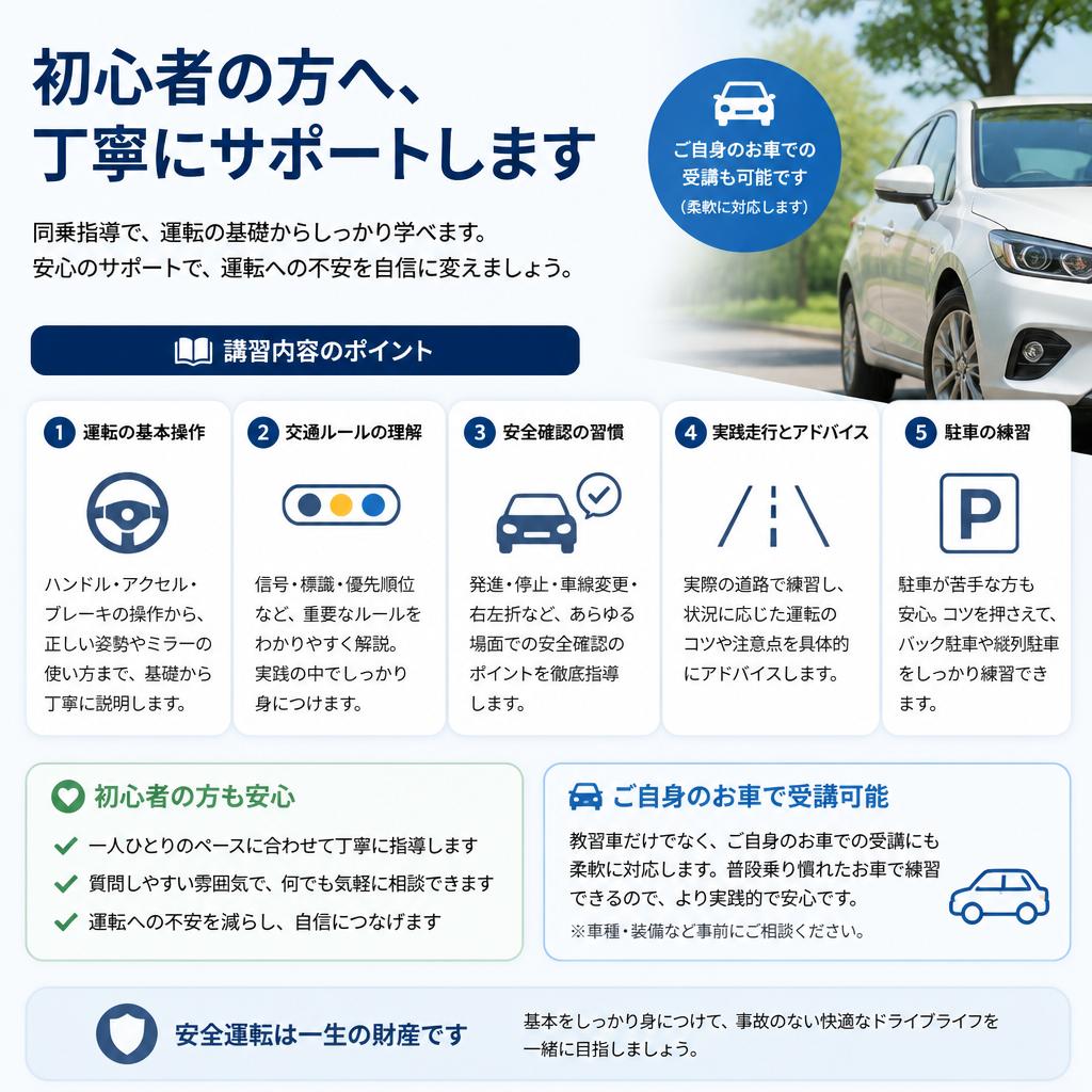 初心者ドライバーを全力サポート