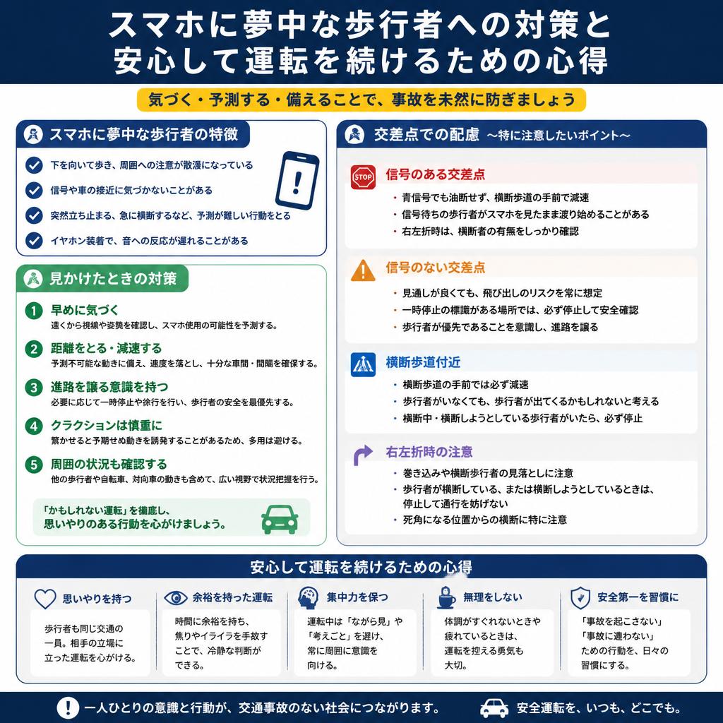 歩行者に配慮した運転方法